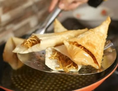 Mie Terompet Dari Kulit Pangsit